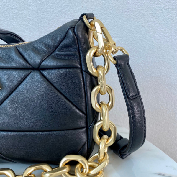 Pra*a system nappa leather patchwork bag