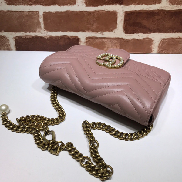 G*u*i gg marmont pearl chain belt bag