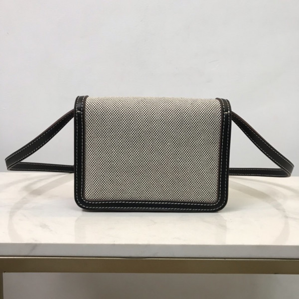 B**rry two-tone canvas and leather tb bag