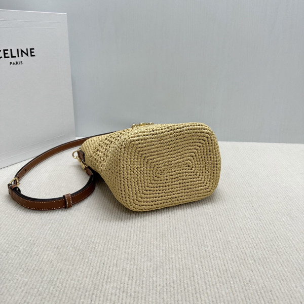 Ce**e raffia bucket bag - 16-19-12cm