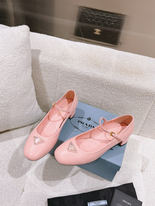 Pra*a nappa leather mary jane pumps