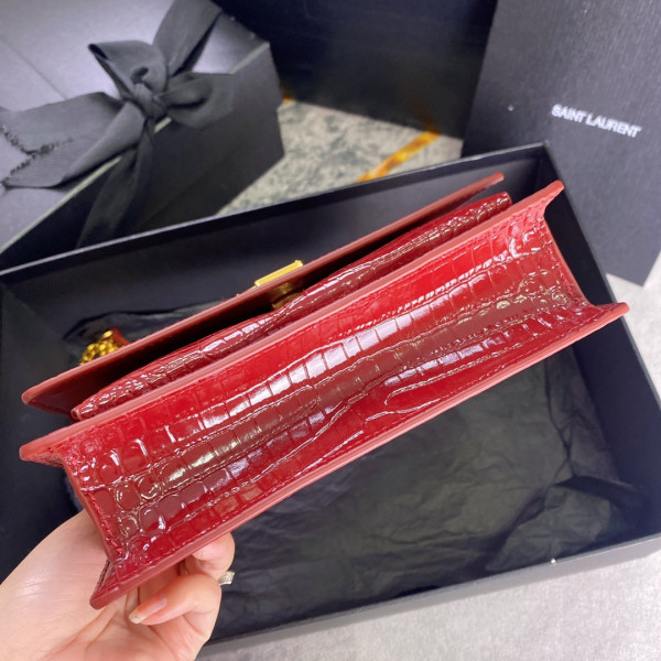 Y*L sunset in crocodile-embossed shiny leather