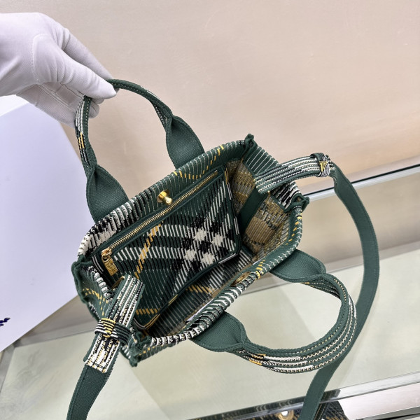 B**rry mini check knitted tote-25*11*22cm