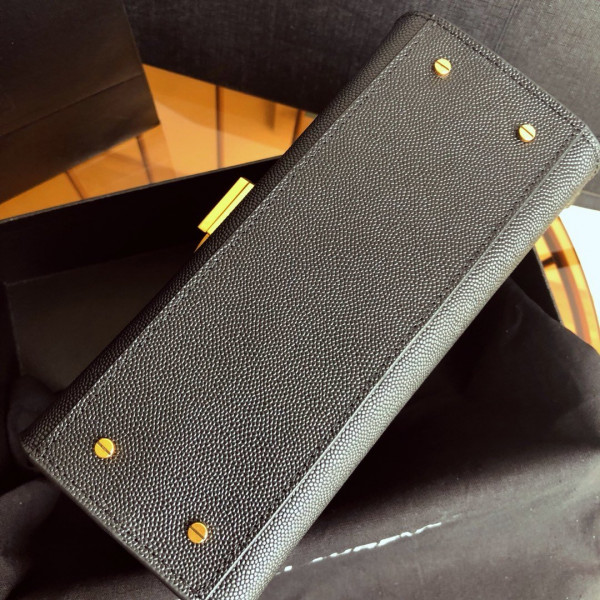 Y*L cassandra mini top handle bag in grain de poudre embossed leather